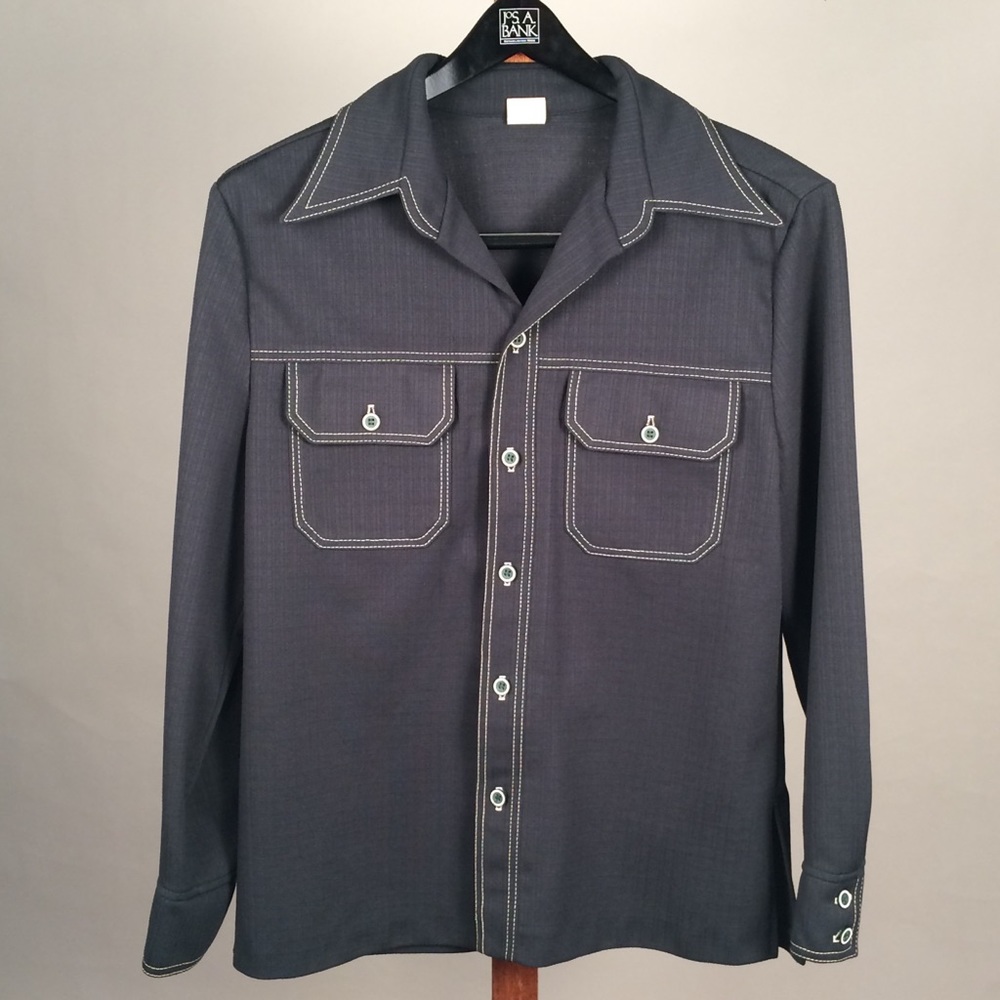 Men’s Vintage Hunter Green Polyester Suit Jacket